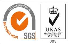 BS OHSAS 18001 and UKAS Management Systems logos