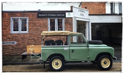 The converted Land Rover Defender.